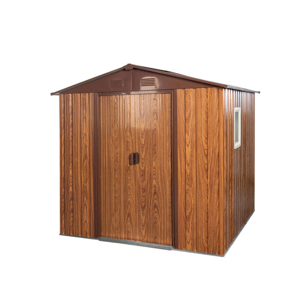6x6 ft Outdoor Metal Storage Shed with Metal Foundation Base, With Window