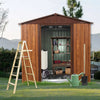 6x6 ft Outdoor Metal Storage Shed with Metal Foundation Base, With Window