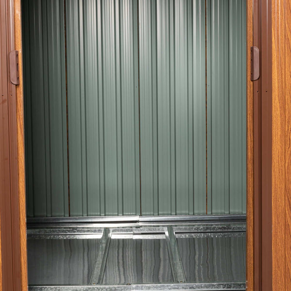 6x6 ft Outdoor Metal Storage Shed with Metal Foundation Base, With Window