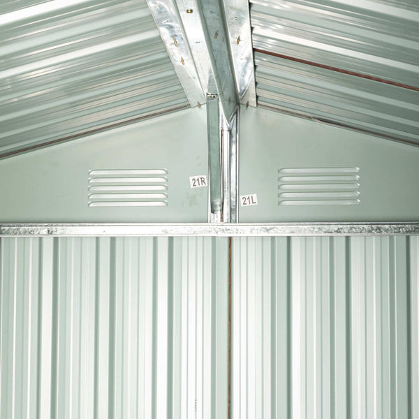 6x6 ft Outdoor Metal Storage Shed with Metal Foundation Base, With Window