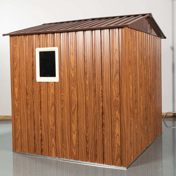 6x6 ft Outdoor Metal Storage Shed with Metal Foundation Base, With Window