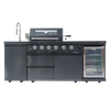 Cherylife S00006 NG 85-Inch 4-Burner 72,000 BTU Natural Gas Grill Island – Outdoor Kitchen with Refrigerator, Wine Cooler, Rotisserie, Granite Countertop & Sink