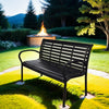 45.7" Patio Bench, Steel and WPC, Black