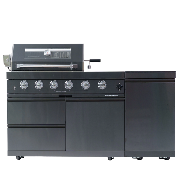 CheryLife 65-Inch 4-Burner Propane Gas Grill | 304 Marine Grade Stainless Steel Outdoor Kitchen Island BBQ w/ Side Burner & Rotisserie