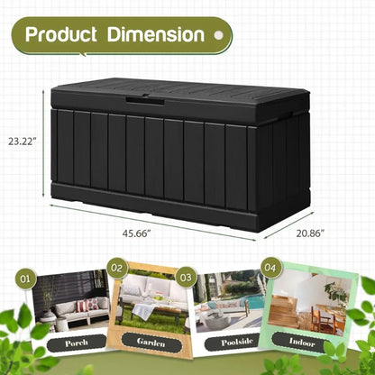 82 Gallon Deck Boxes Resin Outdoor Storage - Cherylife.