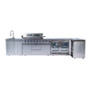 Cherylife 85-Inch 6-Burner 96,000 BTU Gas Grill Island – Outdoor Kitchen with Wine Cooler, Refrigerator, Rotisserie, Granite Countertops & Storage
