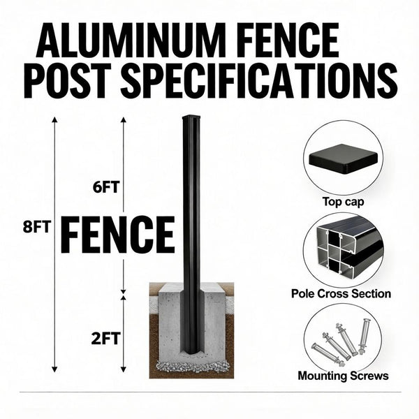 CheryLife 8 Ft In-Ground Fence Post