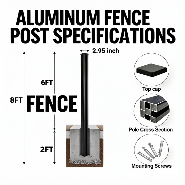 CheryLife 8 Ft In-Ground Fence Post