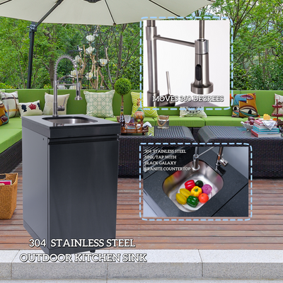 Cherylife 85-Inch 4-Burner 72,000 BTU Gas Grill Island – Outdoor Kitchen with Wine Cooler, Refrigerator, Rotisserie, Granite Countertops & Sink