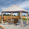 10x12 ft Softop Metal Gazebo, with Mosquito Net Sunshade Curtains - CheryLife