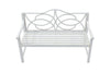 Outdoor Garden Patio Bench, Metal Steel Frame Park Bench,White