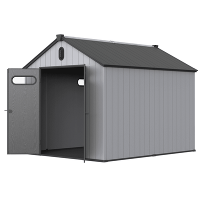 8x10 ft Plastic Storage Shed For Backyard Garden Big Spire Tool Storage