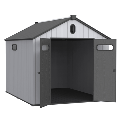 8x10 ft Plastic Storage Shed For Backyard Garden Big Spire Tool Storage