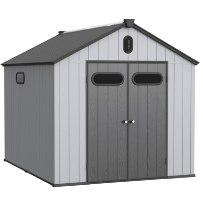 8x10 ft Plastic Storage Shed For Backyard Garden Big Spire Tool Storage