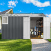 12x8 ft Metal Storage Shed with Foundation Kit - CheryLife