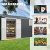 12x8 ft Metal Storage Shed with Foundation Kit - CheryLife