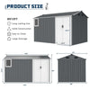 12x8 ft Metal Storage Shed with Foundation Kit - CheryLife