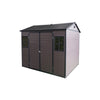 8x6 ft Resin Outdoor Storage Shed, Tool Shed with Floor, Brown - CheryLife