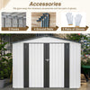 10x8 ft Metal Storage Shed white 04 01