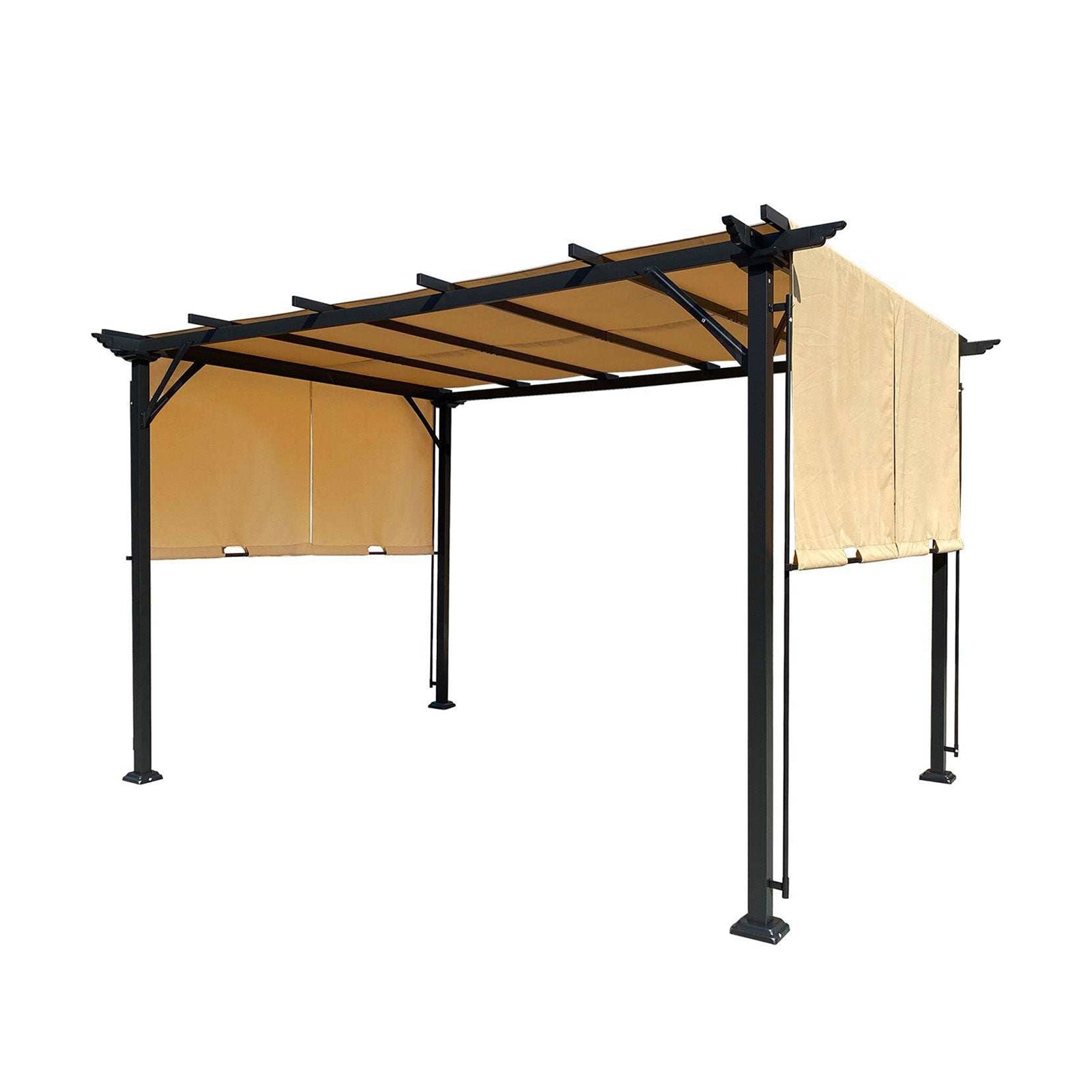 9.5x12 ft Pergola with canopy Khaki