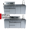 Cherylife NG 85-Inch 6-Burner 85,000 BTU Natural Gas Grill Island – Outdoor Kitchen with Rotisserie, Granite Countertops, Sink/Faucet & Storage