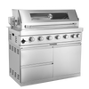 Cherylife 85-Inch 6-Burner 85,000 BTU Gas Grill Island – Outdoor Kitchen with Wine Cooler, Refrigerator, Rotisserie, Granite Countertops & Storage