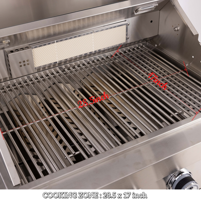 Cherylife 65-Inch 4-Burner 72,000 BTU Gas Grill Island – Outdoor Kitchen with Round Side Burner, Rotisserie, Granite Countertops, Sink & Faucet