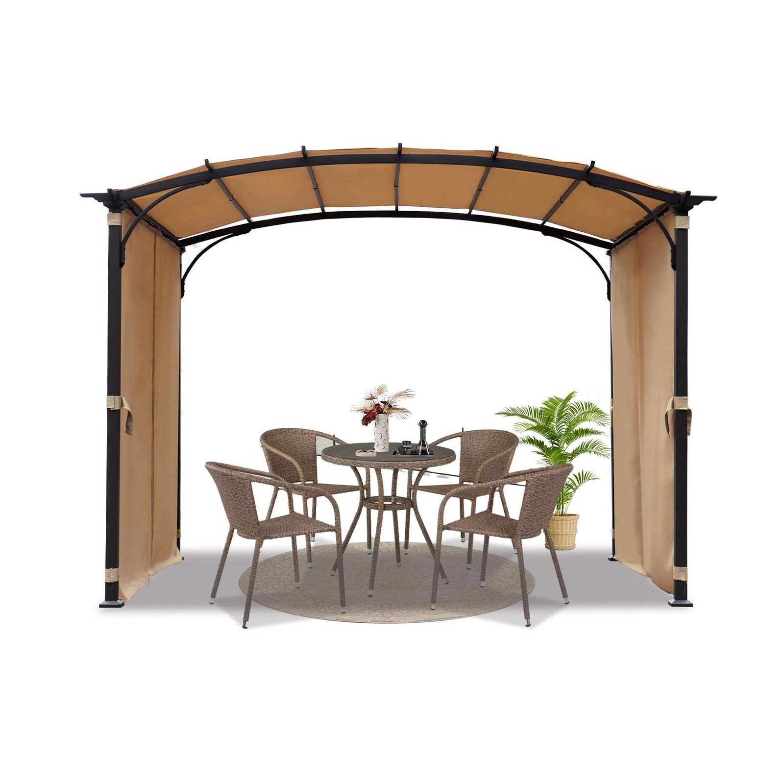 9x11 ft Arched Pergola with canopy