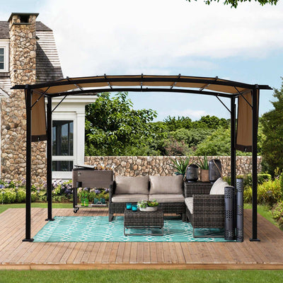 9x12 ft Arched Pergola light brown