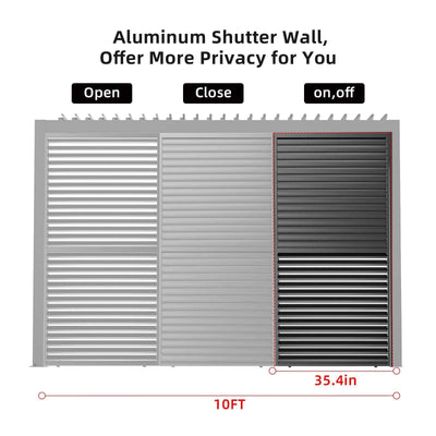 Aluminum Slats Louvered Wall Pergola Accessories