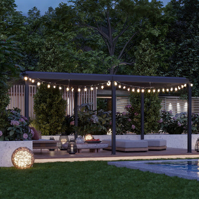 10x19 ft Upgraded All-Aluminum Louvered Pergola Kit - Thickened