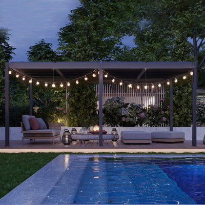 10x19 ft Upgraded All-Aluminum Louvered Pergola Kit - Thickened