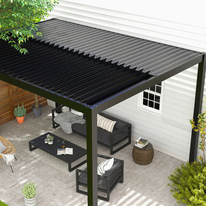 Aluminum Louvered Pergola Kit with Adjustable Roof Upgraded Thickened - Cherylife