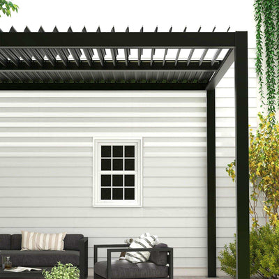 Aluminum Louvered Pergola Kit with Adjustable Roof Upgraded Thickened - Cherylife