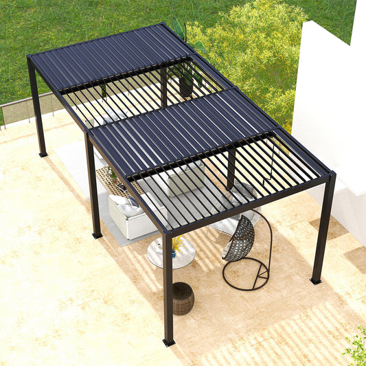 Upgraded Aluminum Pergola Kit Thickened Louvered Extension Version - Cherylife