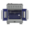 Forno Capriasca 30-Inch Freestanding French Door Gas Range, 4 Burners, Convection Oven, Energy Efficient