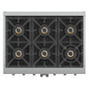 Forno Capriasca 36-Inch Freestanding French Door Gas Range, 6 Burners, Convection Oven, Energy Efficient