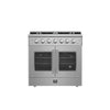 Forno Galiano 36-Inch Freestanding French Door Gas Range, 6 Burners, Convection Oven, Energy Efficient