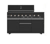 Forno All’Aperto 99,600 BTU Outdoor Kitchen, 5 Burners, Infrared Burners, Side Burner, Black Sintered Stone Countertops, Gas Pizza Oven, Sink Module, Bar & Beverage Center