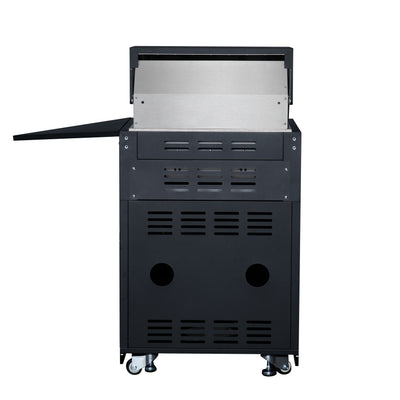 Forno All’Aperto 99,600 BTU Outdoor Kitchen, 5 Burners, Infrared Burners, Side Burner, Black Sintered Stone Countertops, Gas Pizza Oven, Sink Module, Bar & Beverage Center
