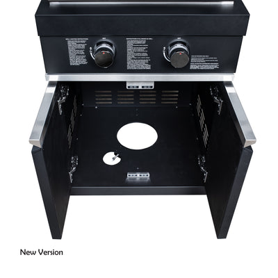 Forno All’Aperto 99,600 BTU Outdoor Kitchen, 5 Burners, Infrared Burners, Side Burner, Black Sintered Stone Countertops, Gas Pizza Oven, Sink Module, Bar & Beverage Center