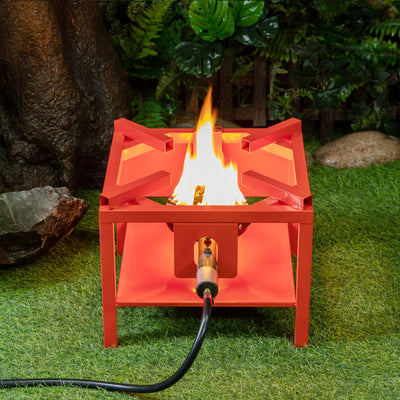 Outdoor Square Propane Gas Burner Cooker Stand 65,000 BTU with Hose and Regulator
