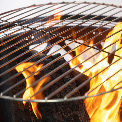 33 Inch Diameter Outdoor Steel Wood Burning Fire Pit with 2 Cooking Grills, Rotisserie and Poker