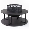 38 Inch Diameter Outdoor Steel Wood Burning Fire Pit with Log Storage, Poker and Screen Lid