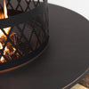 38 Inch Diameter Outdoor Steel Wood Burning Fire Pit with Log Storage, Poker and Screen Lid