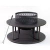 38 Inch Diameter Outdoor Steel Wood Burning Fire Pit with Log Storage, Poker and Screen Lid