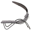 Outdoor Cushioned Chaise Lounge with Canopy and Headrest Pillow