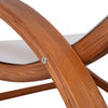 Outdoor Cedar Wood Patio Lounge Daybed with White Textilene Fabric & Canopy