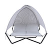 Outdoor Hammock Swing Lounge Daybed with Textilene Fabric Canopy
