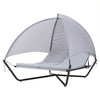 Outdoor Hammock Swing Lounge Daybed with Textilene Fabric Canopy